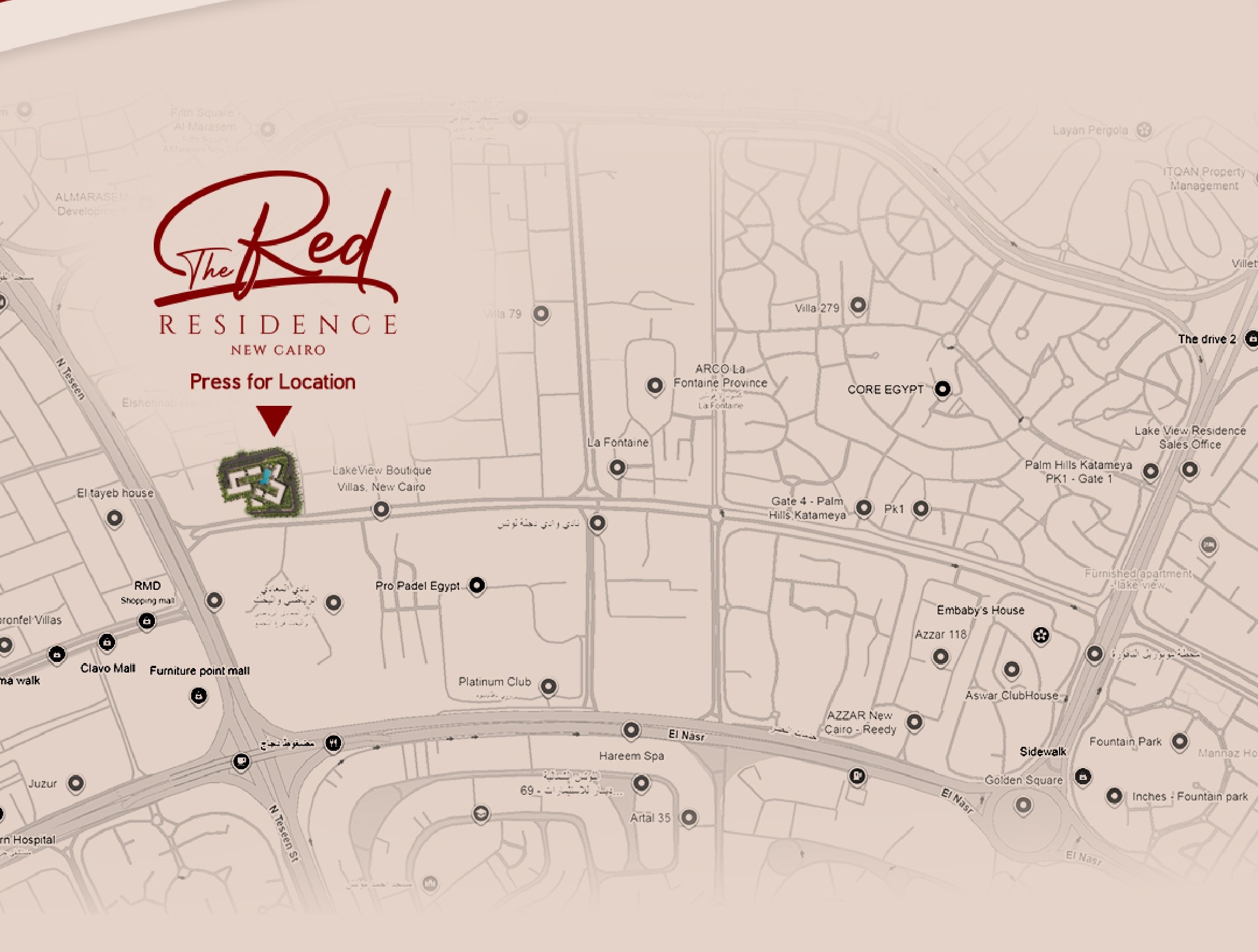 تصميم مشروع Compound The Red Residences Golden Square 